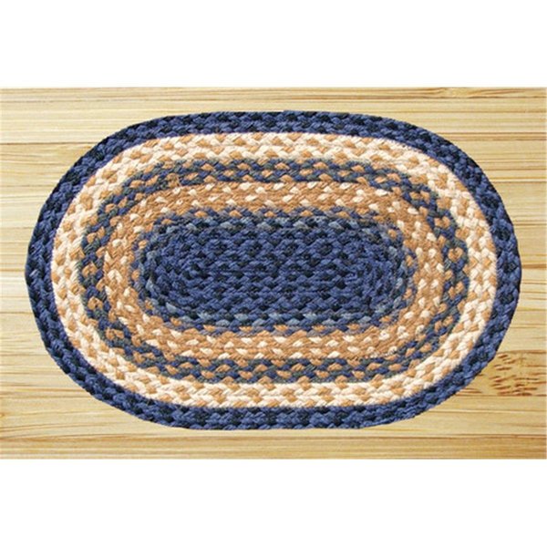Earth Rugs Jute Placemat- Light Blue- Dark Blue and Mustard 52-PM079